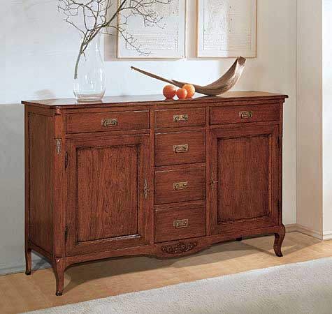 Credenza Liberty, 2 ante, 6 cassetti - articolo 1022